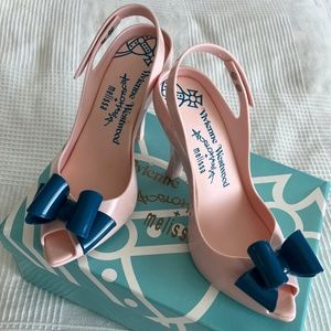 Vivienne Westwood x Melissa Lady Dragon blue bow heel 8.5